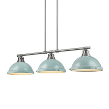 Golden Canada 3602-3LP PW-SF - Yep by Golden Lighting Duncan 3-light Island Light in Pewter and Seafoam shade